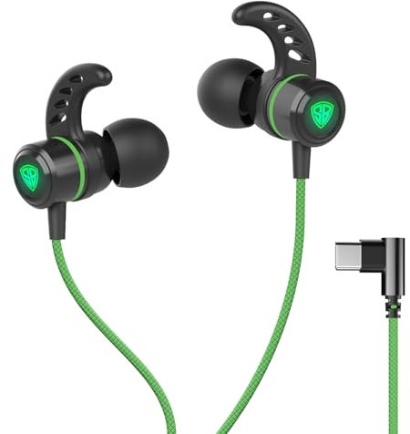 SpinBot BattleBudz C20 Wired in Ear Type C Gaming Earphones with LED Light |10mm Drivers| in-line Media Controls| Carry Case