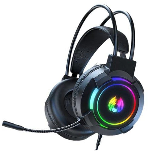 Zwfjcmsa Gaming Headset 7.1 Stereo Surround Headset Computer Gaming Console con Microfono RGB Headset