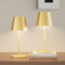 lundwa Dimmbare led akku tischleuchte Gold 26CM, 5000mAh camping lampe akku aufladbar,3W 3000K tischleuchte kabellos, IP54 Outdoor Tischlampe für Restaurant, Schlafzimmer, Bar (2 Stück)