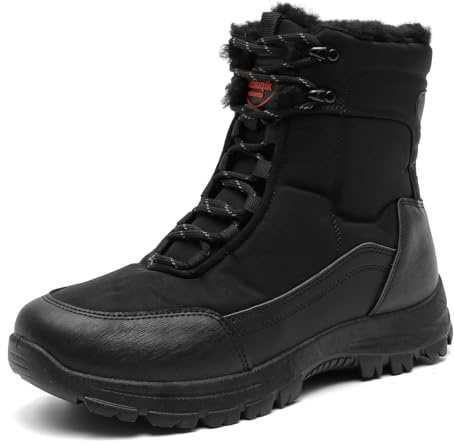 Sowdus Bottes d'Hiver pour Hommes, Chaussures Pieds Nus Bottes de Neige Chaudes Doublées et Imperméables Chaussures d'Hiver et de Randonnée Extérieures, Chaussures de Course En Sentier pour Hommes
