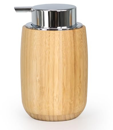 Asashizen Bamboo Soap Dispenser, Natural Material,Easy to Fill, Liquid Hand Soap Dispenser for Essential Oil, Lotion Dispenser with Pump for Home, Kitchen