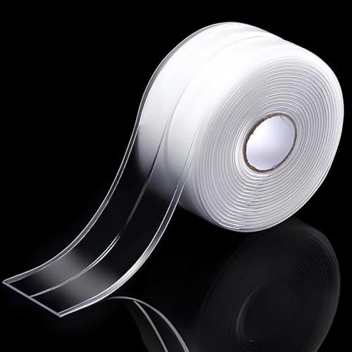 AUTUUCKEE Bathroom Sealant Tape, Clear PVC Bath Sealant Strip, 38mmx3.2m, Waterproof, Transparent, Self-Adhesive, Shower Seal Strip for Bathrooms, Toilets, Kitchens and Sink