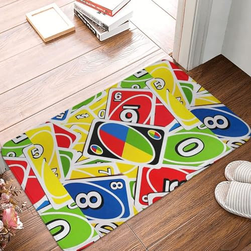 OOAHJEID Fußmatte für Badezimmer Badezimmermatte UNO Karte Fußmatte Küchenteppich Outdoor Teppich Wohnkultur