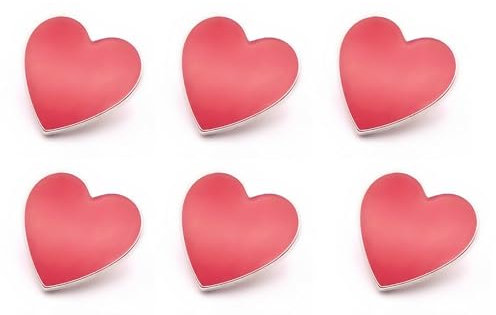 Ryaupy 6 Pièces Broches en Coeur, Coeur Émail Broche Décoration Émail Épinglette Vêtements Broche Coeur Broches pour Vêtements Sacs Chapeaux