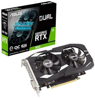 Glowster NVIDIA Dual RTX 3050 Grafikkarte, 6 GB DDR6, ideal für Gaming und Grafikdesign, ideal für Spiele und kreative Anwendungen.