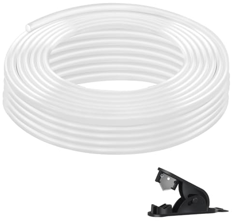 PTFE Schlauch 5m mit Cutter, 4mm ID × 6mm OD PTFE Tube Teflonschlauch für 3mm Filament Ender (Weiß)