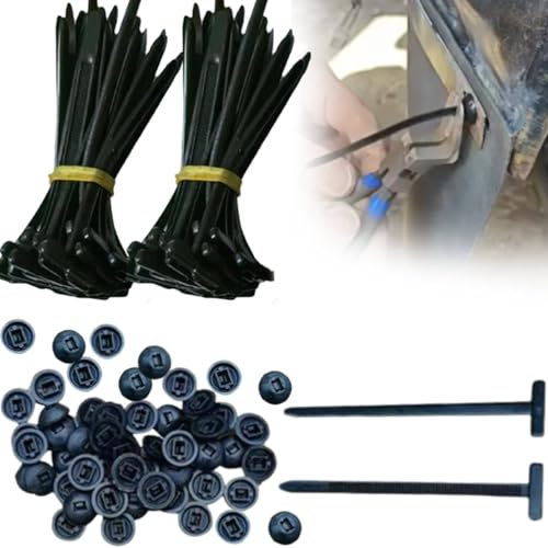50 hebillas universales de nailon para ataduras de cables, soporte de nailon autoblocante resistente, bridas negras, correas de cincha pequeñas, herramienta de bridas de plástico multiusos para