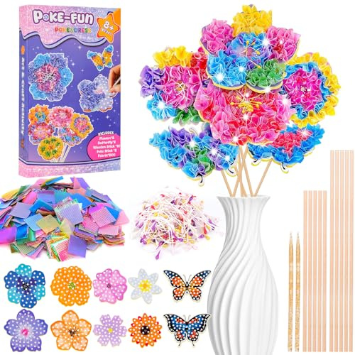 Zoyomax Bastelset, Kreatives Geschenk Blumen Basteln, Bastelkoffer Blumenstrauß Mit Pailletten, Kreativ Set Basteln für Geburtstagen, Weihnachten