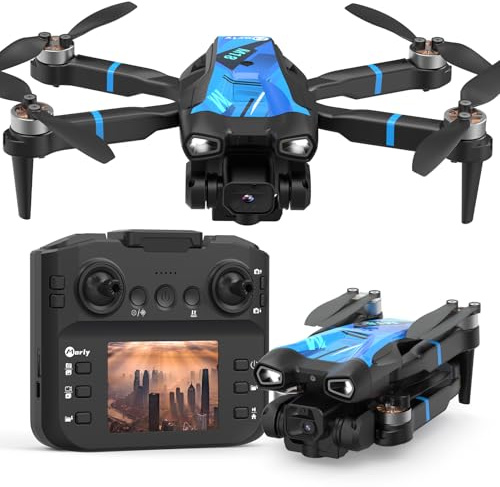 Morlyrctooy M18LCD Drone with 1080P Camera Brushless Motor Optical Flow Positioning Headless Mode One Key Takeoff/Landing RC Quadcopter for Adults