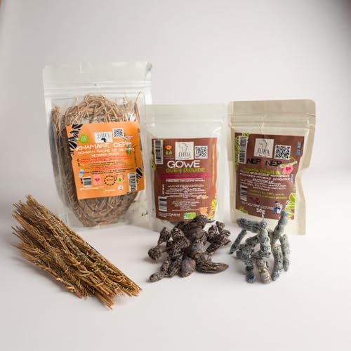 Pack Bien-Être Traditionnel – 12 Tiges Khamaré + Nep Nep 50 g + Gowe Diguide Gueni 50 g | Plantes Africaines Naturelles pour Infusions et Rituels Traditionnels Hygiène Intime
