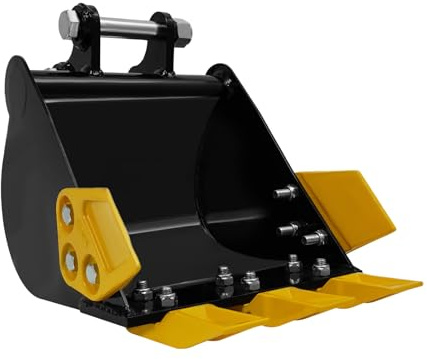 Mini Bagger Eimer 300mm für 0,8–1,5T Bagger, aus Q235B Manganstahl, mit 3 Zähnen & Bolzen, robuster Baggerlöffel für Graben, Garten- & Bauarbeiten, langlebig & einfach zu reinigen