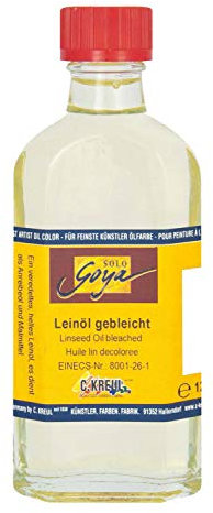 KREUL 389-50ML - Solo Goya Leinöl gebleicht, im 50 ml Glas, Malmittel für Künstler Ölfarben, zum Selbstanreiben