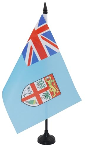 AZ FLAG - Tischflagge Fidschi - 21x14 cm - Republik Fidschi Tischfahne 14 x 21 Cm - Flaggen