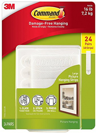 Command Picture & Frame Hanging Strips, Large (24 Pair)