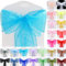 Time to Sparkle 100pcs 22x280cm Aquamarine Organza Sashes Wider Sash Fuller Bows Chair Cover Bows Sash for Wedding Party Birthday Decoration