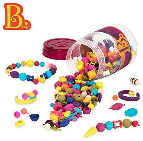 B. toys 275 Teile Bastelset Kinder Pop Arty – Schmuck Basteln, Bunte Perlen zum Zusammenstecken, Kinderschmuck, DIY – Spielzeug ab 4 Jahren