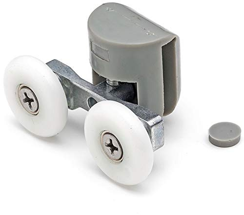 ShowerPart L082 - Rullo per porta della doccia, 20 mm, spessore della ruota: 6 mm, in plastica, parti di ricambio per porta della doccia, 2 pezzi