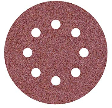 MioTools Fox Klett-Schleifscheiben, 115 mm, 8-Loch, f. Exzenterschleifer, Normalkorund (50 Stk.) K80