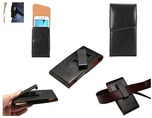 DFV mobile - Magnetic Leather Executive Case Belt Clip Rotary 360 for Fly EVO Energy 5 - IQ4504 - Black