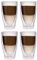 Filosa Vasos de Doble Pared para Latte Macchiato, Espresso, Té y Capuchino - 4 Vasos Térmicos de 370 ml