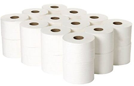 2Work 2W06439 Lot de 24 rouleaux de papier toilette double épaisseur Blanc 125 m