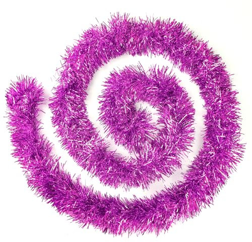 Brinny 5 Stück 2m Weihnachten Lametta Girlande Twist Glänzend Metallisch Weihnachtsbaum Schmuck Hängende Dekoration für Kranz Hochzeit Geburtstag Party Festival - Rosa