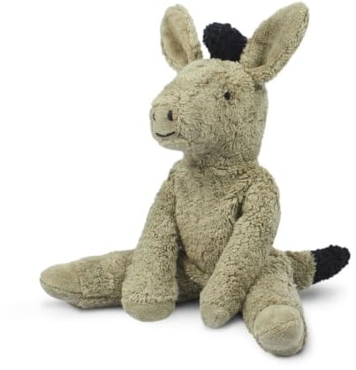 SENGER Tierpuppen Schlenker Esel, klein – Kuscheltier aus Bio-Baumwolle, handgefertigt, GOTS-Zertifiziert, weiches Stofftier für Babys und Kinder, grau