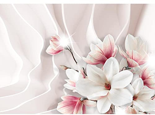 Runa Art Carta da parati fotografica 396 x 280 cm 3D fiori magnolie | Vello Decorazione Murale Soggiorno Camera Da Letto | Manifattura tedesca | rosa 9179012c