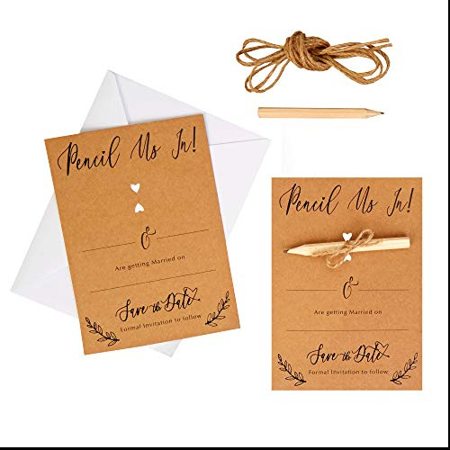 Neviti 775837 Hearts & Krafts Karten Save The Date, Braun, 6,5 x 10,5 cm