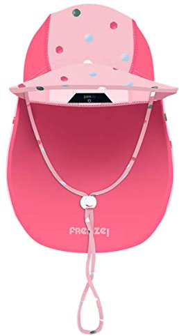 Foruhoo Baby Mütze UV-Schutz 50 mit Kordelzug for Jungen, Breite Krempe Sommerhut Sonnenhut (51cm / 18-36 Monate, Punkte)