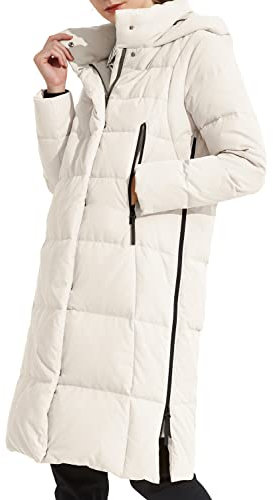 Orolay Veste à Capuche Épaisse en Duvet D'hiver pour Femme Blanc M