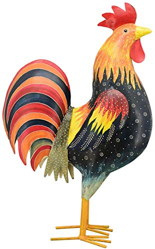 Exner dekoratives extra großes frühlingshaftes buntes Deko-Huhn Garten-Huhn Garten-Deko Metall bemalt