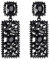 EVER FAITH Rechteck Ohrringe Schwarz Strass Kristall Geometrische Aussage Drop Kronleuchter Ohrstecker