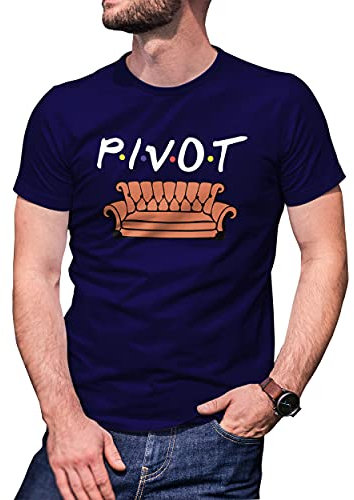 B&S Boutique Pivot Sofa Friends TV Series T-Shirt da Uomo Blu Navy Size 3XL