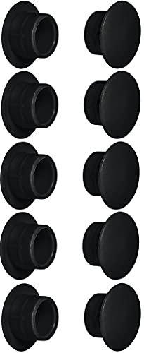 cyclingcolors 10x cache trou bouchon plastique 5mm à 35mm capuchon protection vis blanc noir gris marron meuble table chaise mur (Øtrou 12mm/Noir RAL 9005)