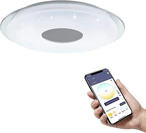 Eglo connect.z Smart Home Led plafoniera Lanciano-Z, plafoniera cielo stellato Ø 56 cm, ZigBee, app e controllo vocale, colore della luce regolabile, dimmerabile
