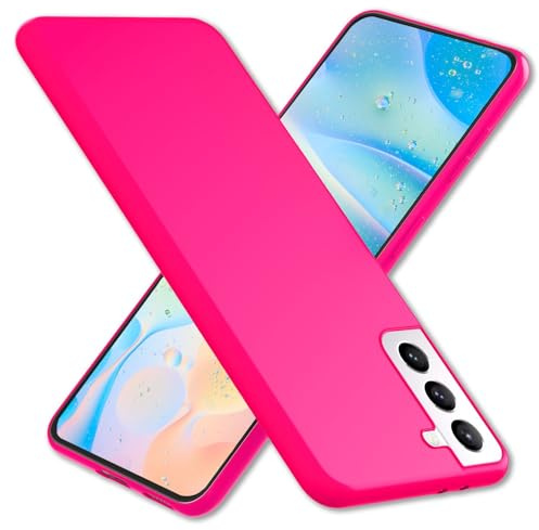 NALIA Neon Silikonhülle für Samsung Galaxy S22 - Soft-Touch - Hülle, Pink | Stoßdämpfer in den Ecken, Erhöhter Kamerarand, Kaschiert Fingerabdrücke, Präziser Tastendruck, Griffsicherer Halt