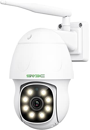 SV3C überwachungskamera aussen WLAN, 5MP PTZ WiFi Kamera für Außen mit Farbige Nachtsicht, Mensch Bewegungsmelder mit Automatische Verfolgung, 2-Wege-Audio, SD Kartenslot, Fernzugriff