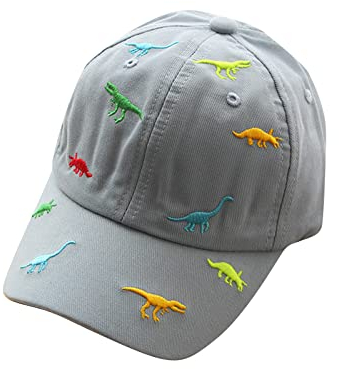 SoonerQuicker Cap Kinder Jungen Mädchen Dino Sonnenhut Blumen Tiere Verstellbar Basecap Schirmmütze Baby Junge Cappy Mütze Sommer, A Grau, Einheitsgröße