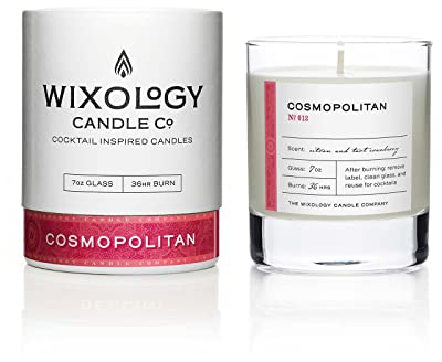 Wixology Cocktail inspirierte Soja-Kerze – wiederverwendbares Rocks-Glas – hergestellt in Kentucky – 200 ml (Cosmopolitan)