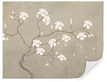 Tapeko Papier Peint Panoramique 3D Fleurs 400x280 cm style 3D Effet Arbre Fleurs Nature Couleurs Douces Papier Peint intissé pour Chambre Salon Décoration Murale u17493