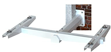 Idrotop Wandhalterung für Klimaanlage mit tragendem Einarm-Mantel, Verstellbare Stützschiene, Gummielemente zur Dämpfung von Vibrationen, M8 Bolzen aus weißem, verzinktem Stahl, Heizung & Kühlfunktion