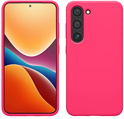 kwmobile Hülle kompatibel mit Samsung Galaxy S23 Hülle - dünnes Silikon Handy S23 Case - stoßfeste S23 Handyhülle weiche Oberfläche - Kabelloses Laden - Neon Pink