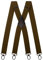 Olata Breite und Robuste X-förmige Hosenträger mit Karabinerhaken – 4 cm breit, Verstellbar, Unisex, Ideal für Arbeit und Alltag. Olivgrün (Schwarz Clips)