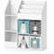 Vicco bibliothèque Enfant Luigi, Blanc, 100.4 x 114.2 cm avec 4 boîtes Pliantes (Grises)