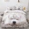 YASMENG Kinder Bettwäsche 135x200 Hundemotiv Husky Weiß 3D Bettbezug Set Weich Mikrofaser Bettwäsche 2teilig für Teenager Geschenke Jungen Mädchen mit Reißverschluss und 80x80 cm Kissenbezug