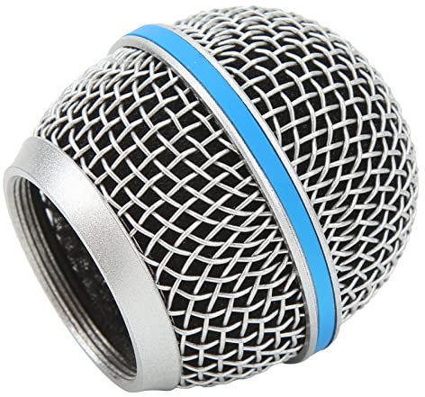 Sostituzione della Testina a Sfera del Microfono, Sfera della Griglia del Microfono con Schiuma Interna, Teste della Griglia del Microfono di Ricambio in Rete D'acciaio per