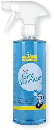 Kieler Seifen Oma's Glasreiniger Fenster Spiegel 500 ml - Fettlösender schnell trocknender Fensterreiniger gegen Flecken & hartnäckige Verschmutzungen