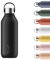 Chilly's Series 2 Water Bottle - Stainless Steel Thermal Bottles with Double Wall Vacuum, Soft Collar & Carry Loop - Abyss Black, 500ml