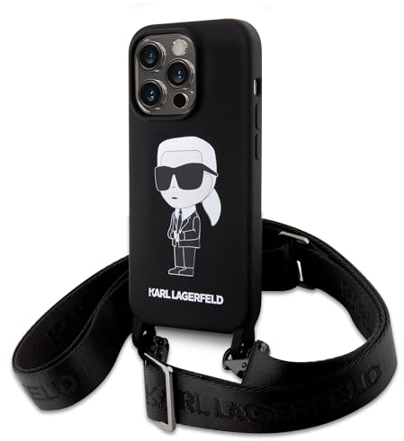 Karl Lagerfeld KLHCP15XSCBSKNK Hülle für iPhone 15 Pro Max 6.7 hardcase Schwarz Crossbody Silicone Ikonik